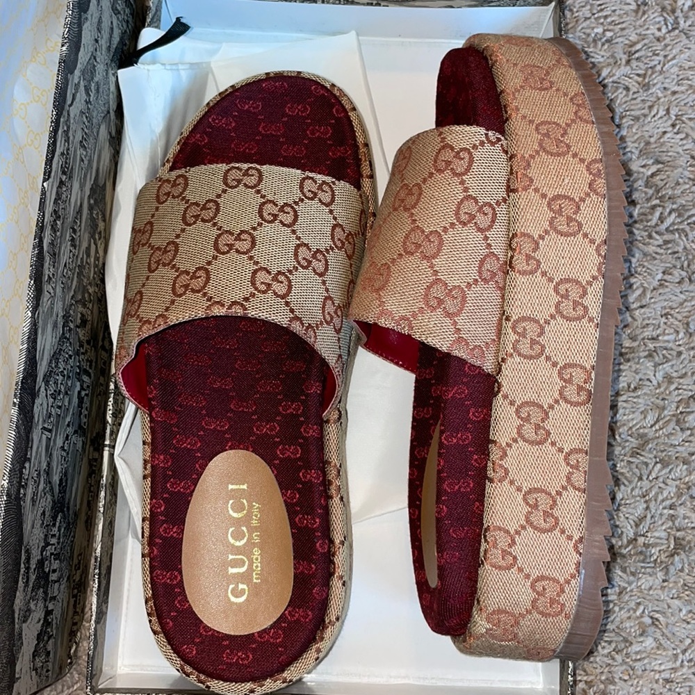 Gucci platform slides sandal
